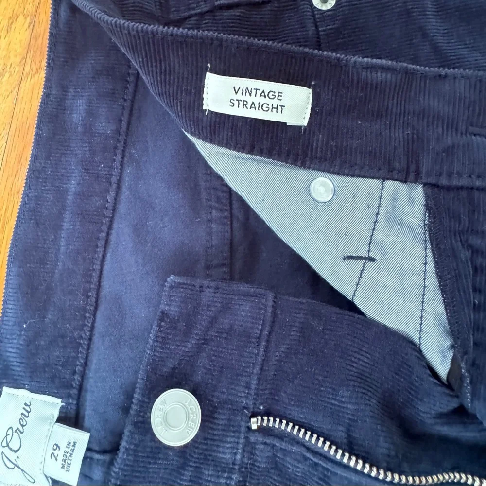 J.Crew Women’s Vintage Straight Corduroy‎ Pants Navy Blue - Size 29